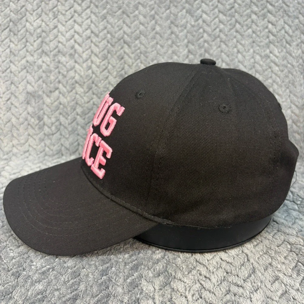 Bug Juice Embroidered Baseball Cap Black Pink Adjustable Hat Casual Accessory